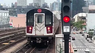 MTA NYCT: Rush hour train action on the 7 line at 40th & 46th Streets