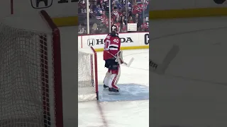 NJ Devils ON THE GLASS CLOSEUP Akira Schmid Warmups Game 5 vs. NYR #shorts #shortsvideo #short