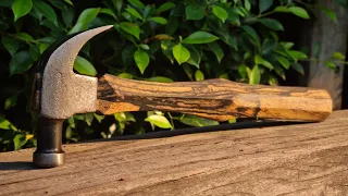 Don't throw away a broken hammer, put it on a black & white ebony handle