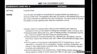 Original sample of oet speaking | Fully explained oet speaking | IV Morphine topic