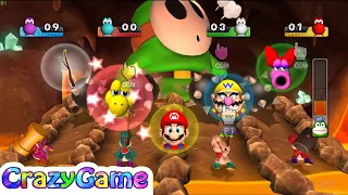 Mario Party 9 Magma Mine Party #37 Wario vs. Mario vs. Birdo vs. Koopa Gameplay