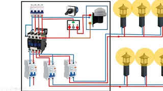 انارة خارجية (عمومية)  بااستعمال خلية ضوئية و ملامس eclairage public extérieur  Méthode Pratique