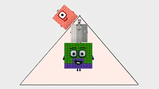 Numberblocks 100 add when moving up the pyramid from big to small in 2 stages