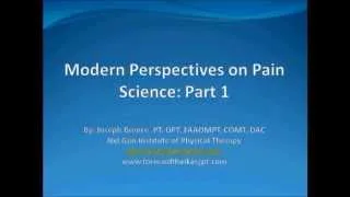 Modern Perspectives on Pain Science