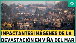 Impactantes imágenes aéreas del gigantesco incendio en Viña del Mar