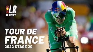 Vingegaard Risks Yellow In Final Time Trial | Tour de France Stage 20 2022 | Lanterne Rouge x Zwift