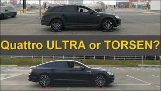 Quattro ULTRA or TORSEN? Audi A4 Allroad vs Audi A5 Sportback - 4x4 test on rollers