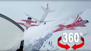 Patrouille Suisse mit Swiss Bombardier C Series Lauberhorn Training 2017