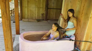 How to build a natural bathtub using brick-cement-sand