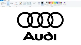 How to draw Audi Logo in Computer Using Ms Paint | Audi Car Logo Drawing.