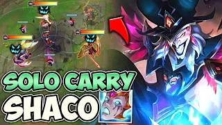 HOW TO SOLO WIN THE GAME WITH SHACO JUNGLE!! - Pink Ward Shaco