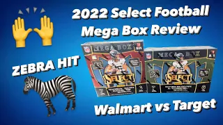 2022 Select Football Meg Box Review! Walmart Vs Target Megas! ZEBRA hit again!!