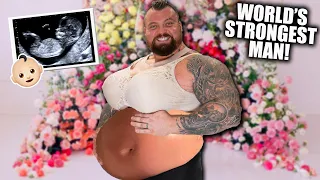 STRONGMAN Tries Being PREGNANT!! For 24hours Ft. Eddie Hall
