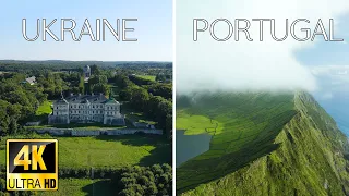 Visit Ukraine & Portugal - Calming Music With Wonderful Natural Landscapes For Relaxation - 4k