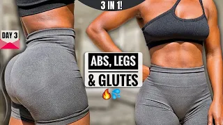 3 In 1! 20 MIN FLAT ABS, ROUND GLUTES & LEGS~2 Week Hourglass Challenge, No Equipment #3