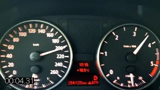 BMW 320d E90 - Acceleration 0-100, 0-200