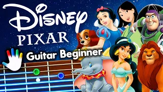 Medley Disney - Pixar Vol.1 Guitar Lessons for Beginners Tutorial | Easy Chords + Backing Track