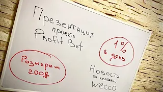 Проект Profit Bot - 1% в день. Новости компании WECCO. Розыгрыш 200$