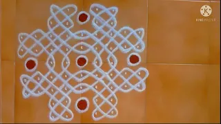 Beautiful Sikku kolam/cute design/easy muggulu/simple kambi kolam/ Dots 5×5 then overall outside 2×2