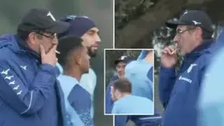 Maurizio Sarri smoking a cigarette in Lazio training has divided opinion amongst fans