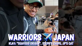 UP-CLOSE🤳 Klay: “The Japanese invented the best-ever of seafood origin”; #Warriors arrive in Japan!