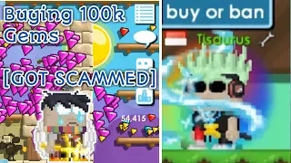 Buying 100k Gems [CAUGHT 3 SCAMMER WTF!] - Growtopia