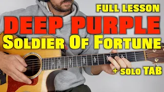 Deep Purple Soldier Of Fortune Lesson and Solo with TAB