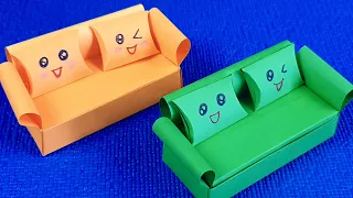 How to make a Paper Sofa | DIY Miniature Sofa / Paper Craft / Origami sofa