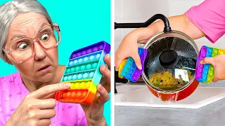 GRANDMA VS. POP IT || Genius Life Hacks And Satisfying DIY Crafts For Any Occasion