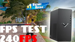 HP Victus 15L Gaming Desktop PC RX 6600XT Fortnite Fps Benchmark Performance Mode (240 Fps Cap) 2023