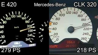 Mecedes-Benz Autobahnvergleich Beschleunigung, CLK320 vs. E420, 120 - 230 km/h