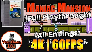 Maniac Mansion Playthrough | 4K 60FPS | Video Games 101