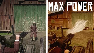 RDR2 - Here's how the firepower of this machine gun changes if you use a dead eye!