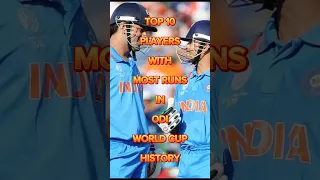 Top 10 Players With Most Runs In ODI World Cup #shorts #top10 #cricket #viral