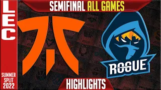 FNC vs RGE Highlights ALL GAMES | Playoffs Semi-final LEC Summer 2022 | Fnatic vs Rogue