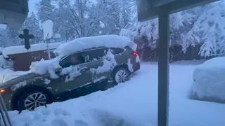 Trying to back my 2021 Subaru Outback out in 1’+ fresh snow.