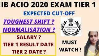 IB ACIO EXPECTED CUT OFF | IB ACIO TIER 2 DATE | IB ACIO EXPECTED CUT OFF | IB ACIO TIER 1 RESULT