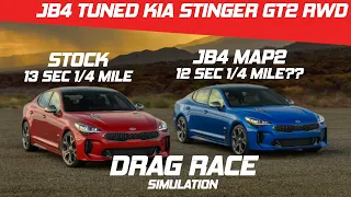 JB4 Tuned Kia Stinger GT2 vs Stock | Drag Race | 1/4 Mile | 0-60 | Visualizer