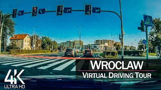 【4K 60fps】½ HOUR RELAXATION FILM: 🚗 «Driving in Wroclaw (Poland)» Ultra HD (for 2160p Ambient TV)