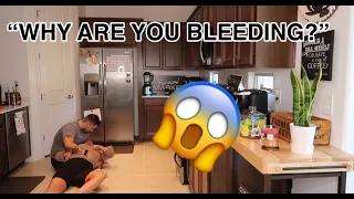 PERIOD PASS OUT PRANK ON BOYFRIEND!!  *CUTE REACTION*