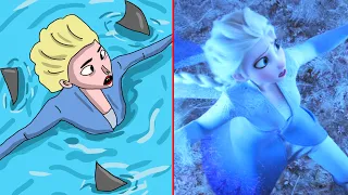 Frozen 2 Elsa Funny Drawing Meme 😂 Try Not To Laugh 😂