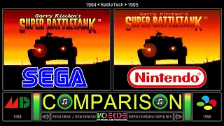 Super Battletank (Sega Genesis vs SNES) Side by Side Comparison | VCDECIDE