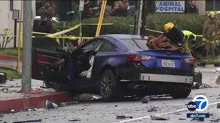 Man killed after coupe slams into truck in violent Lake Balboa crash