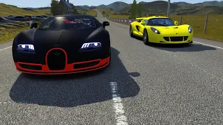 Hennessey Venom GT vs Bugatti Veyron 16.4 Super Sport at Highlands