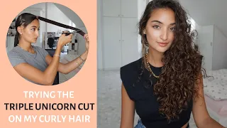 DIY Triple Unicorn Haircut on Curly Hair // Achieve effortless Layers and Volume!