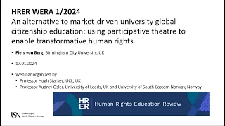 HRER WERA 1/2024  An alternative to market-driven university global citizenship education