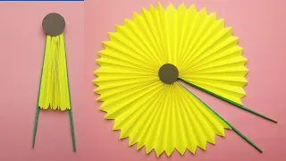 HOW TO MAKE PAPER FLOWER HAND FAN / Paper fan making / How to Make Magic Hand Fan / Magic Paper Fan