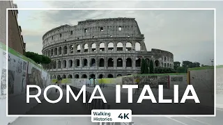 Walking through Rome at 7AM - Trevi Fountain to Colosseum - Rome 4K Walking Tour