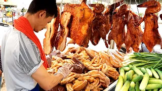 Perfect Skill Cutting Crispy Roast Pork Belly - Cambodia's Greatest Street Food