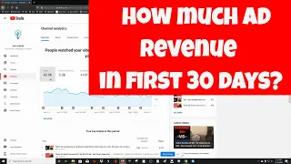 How much a small youtube channel can make in the first 30 days after reaching 1000 subscribers - WOW